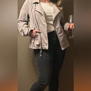 Marrakech Anthropologie Parkway Moto Faux Suede Jacket